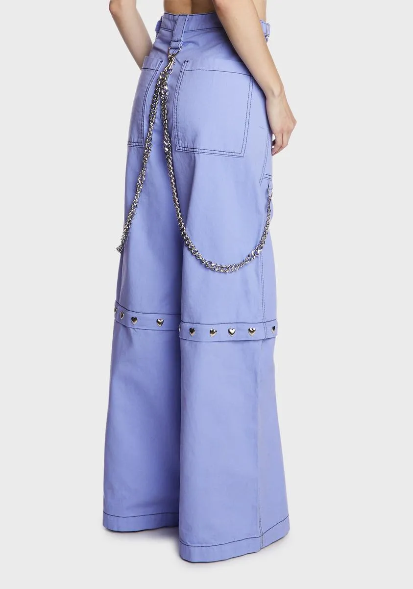 Periwinkle Power Of Evil Convertible Wide Leg Pants