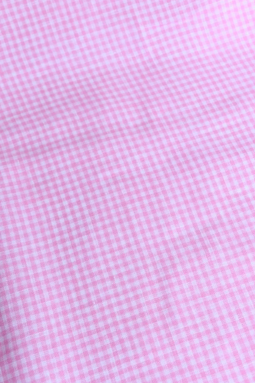 Pink Small Check | Limerick Linen Yarn Dyed | Robert Kaufman