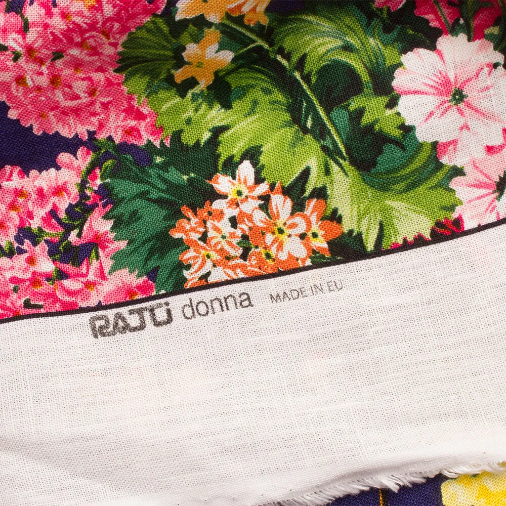 Purple/Multi Floral Printed Linen