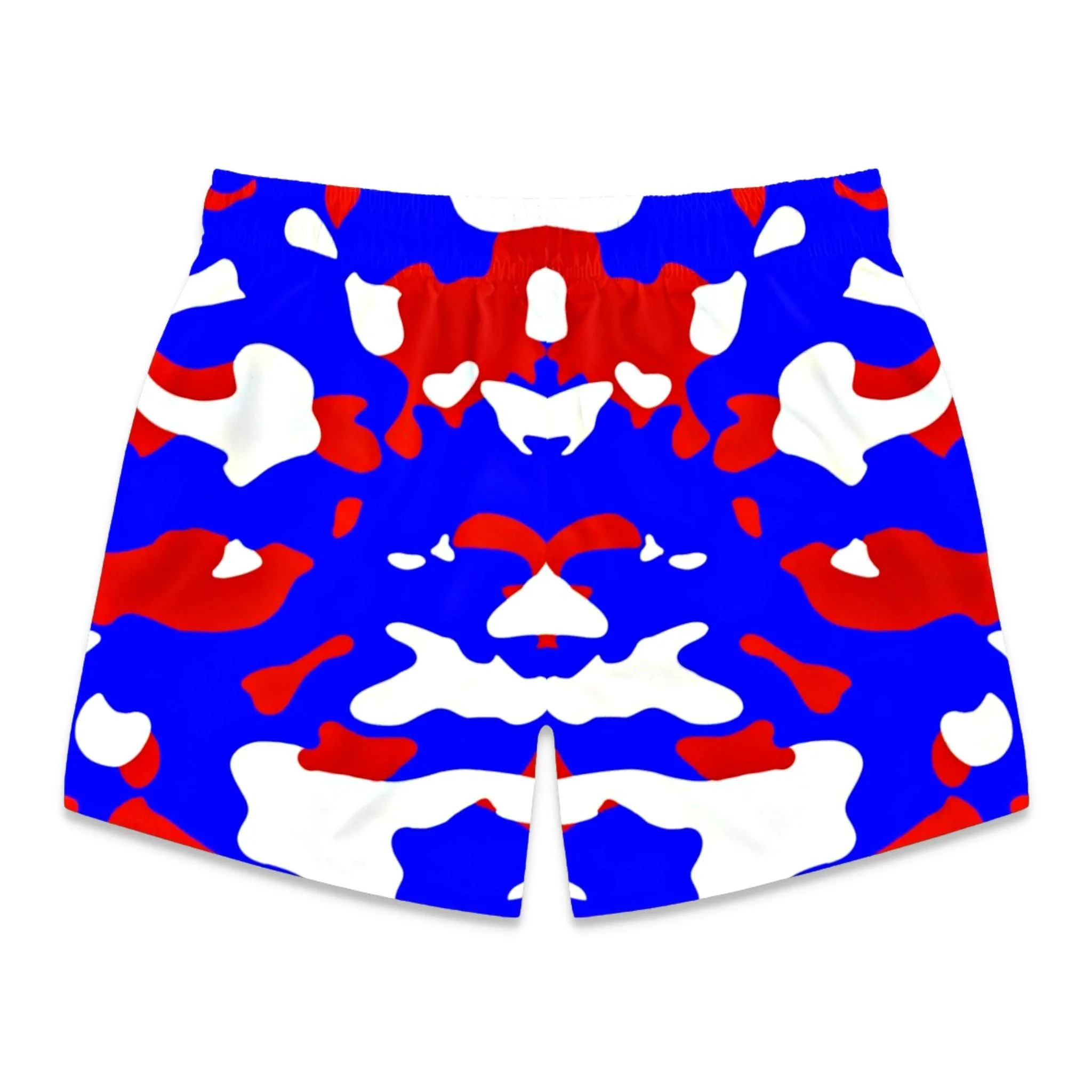 Red White & Blue Camouflage Swim Trunks For Men