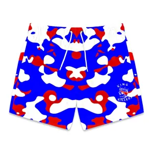 Red White & Blue Camouflage Swim Trunks For Men