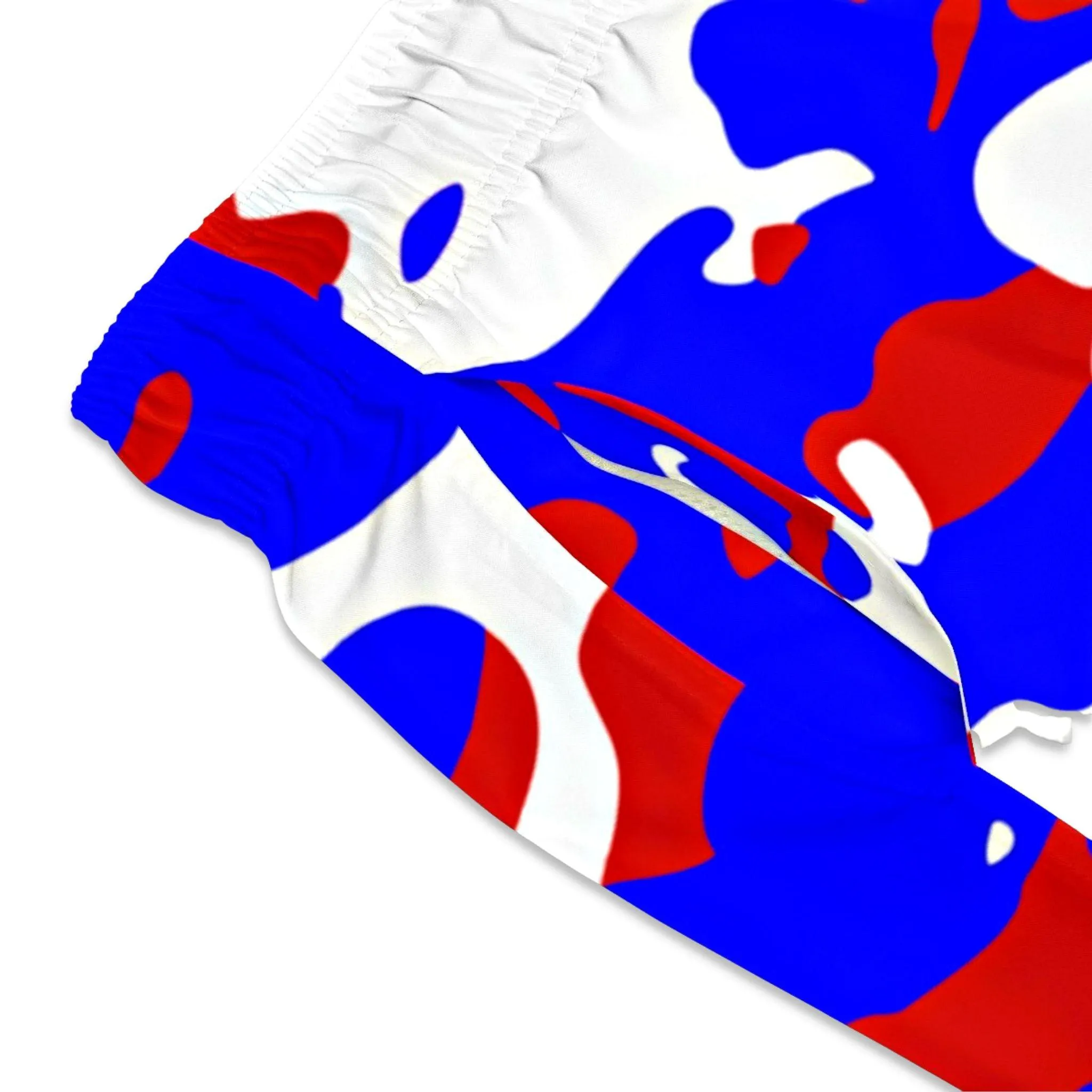Red White & Blue Camouflage Swim Trunks For Men