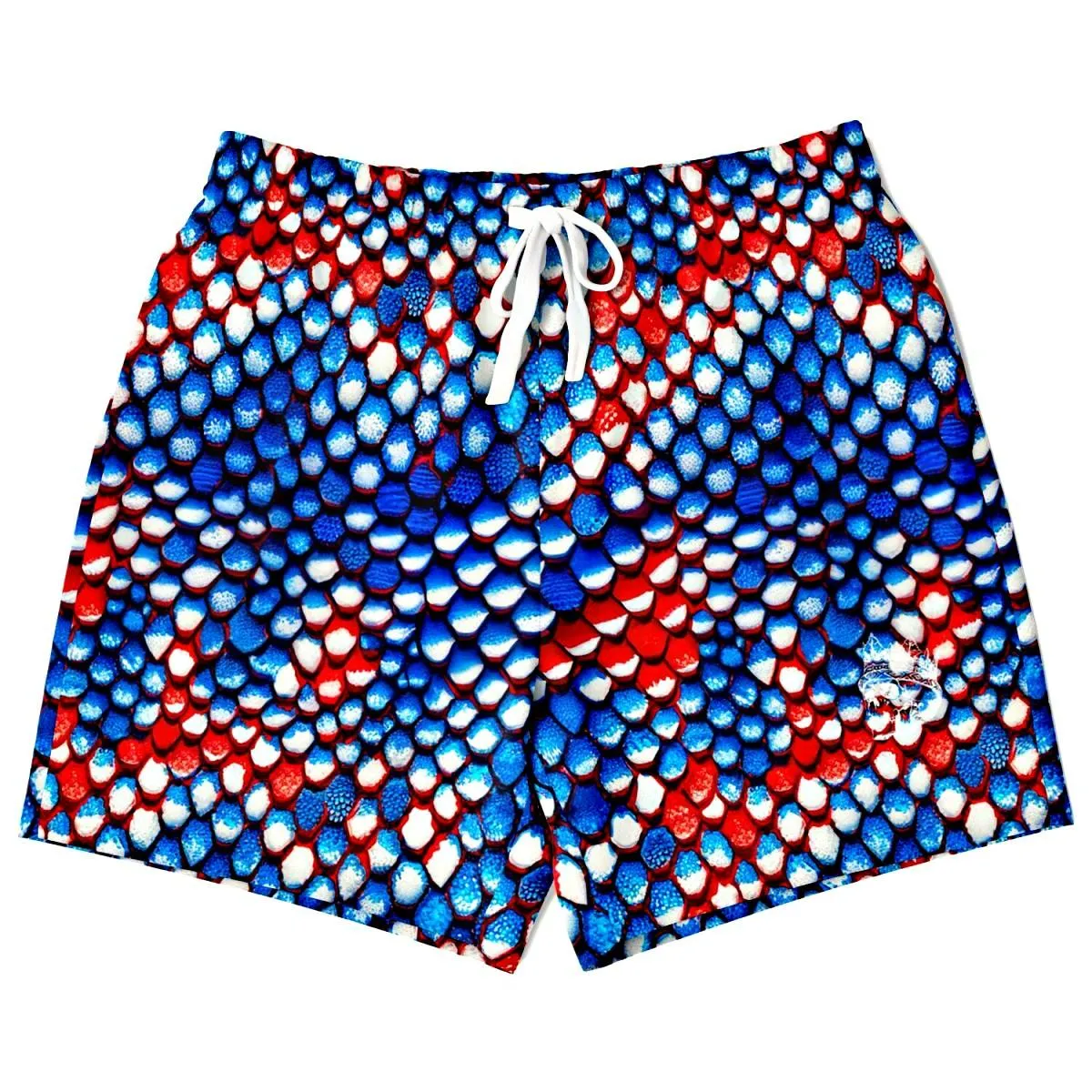 Red White & Blue Snakeskin Athletic Shorts