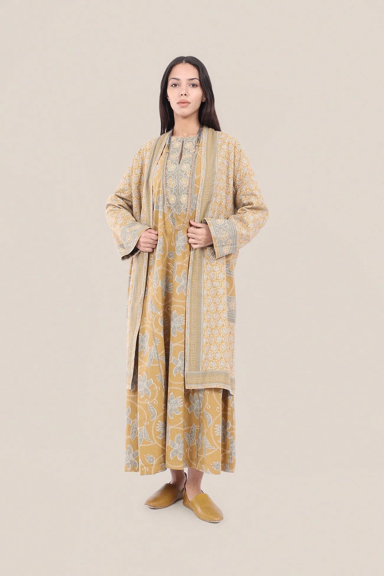 Reversible cotton faux cashmere blend coat