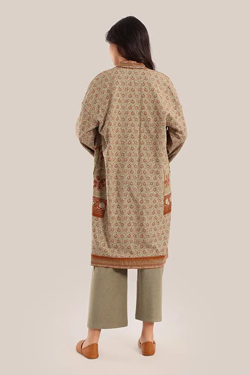 Reversible cotton faux cashmere blend coat