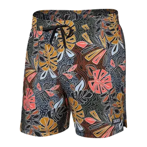 SAXX 5-Inch Oh Buoy 2N1 Volley Desert Palms Swim Trunks - Harvest Multi