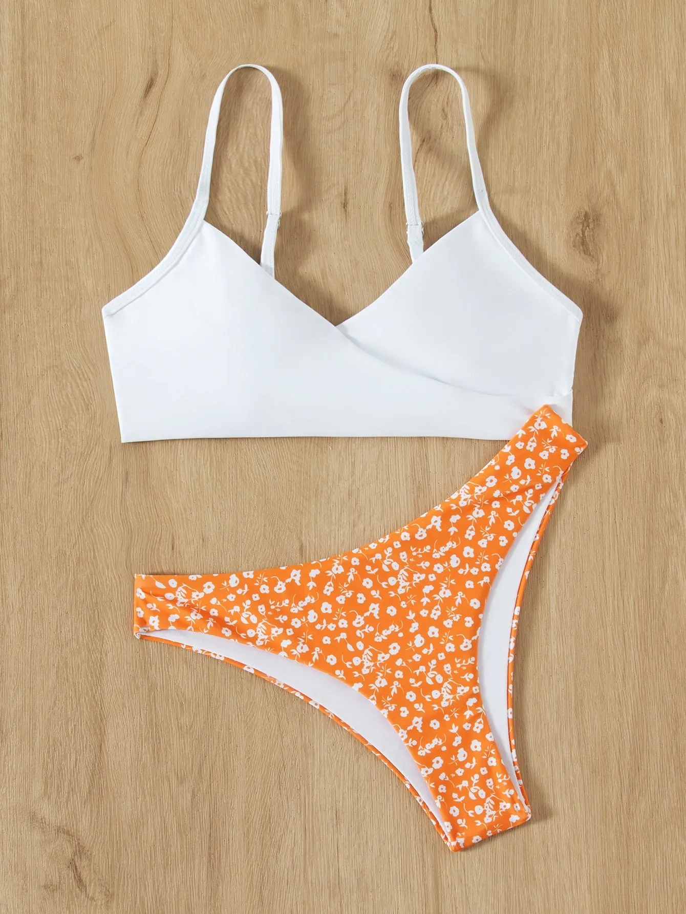 Sexy Ditsy Floral Spaghetti Strap Women Bikini Sets