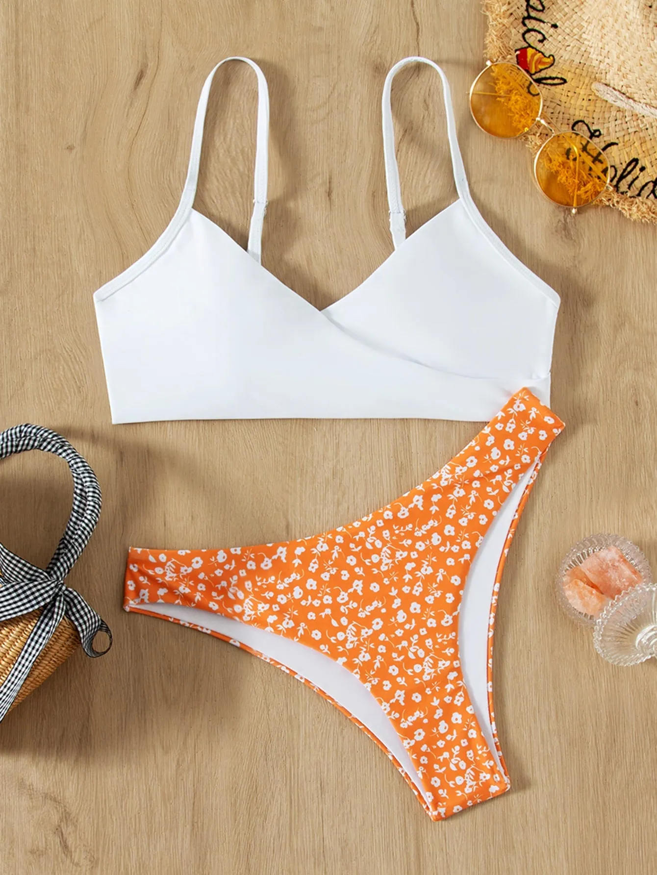 Sexy Ditsy Floral Spaghetti Strap Women Bikini Sets