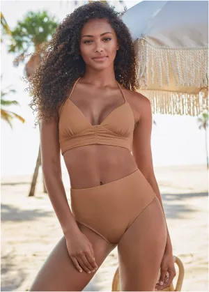 Shesways®Gathered Triangle Top - Macchiato