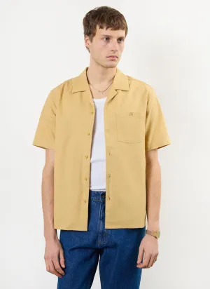 Short Sleeve Cuban Shirt | Linen | Tan