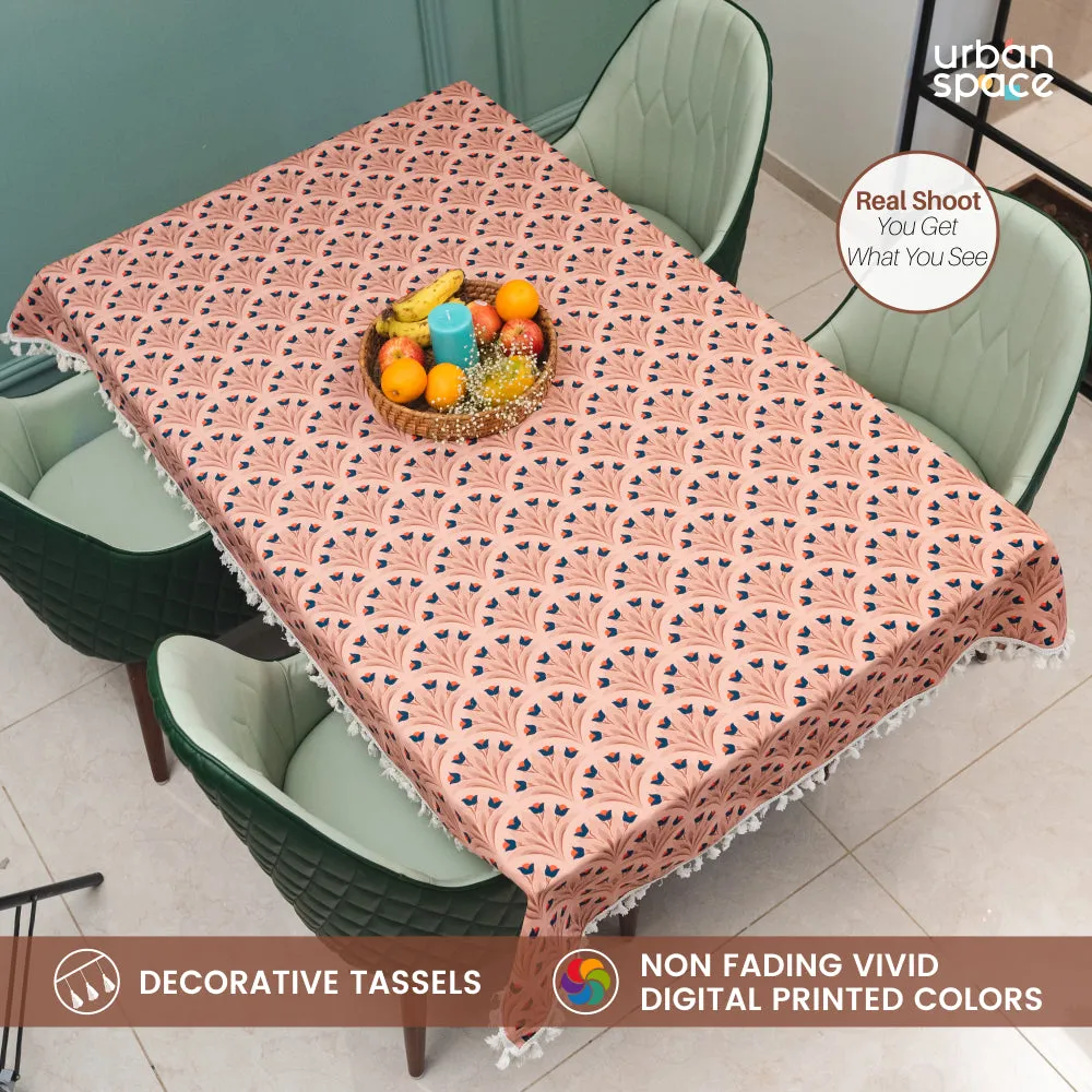 Sicilia Anti Skid & Water resistant Linen textured Premium table cover for dining table - Chocolate Bouquet
