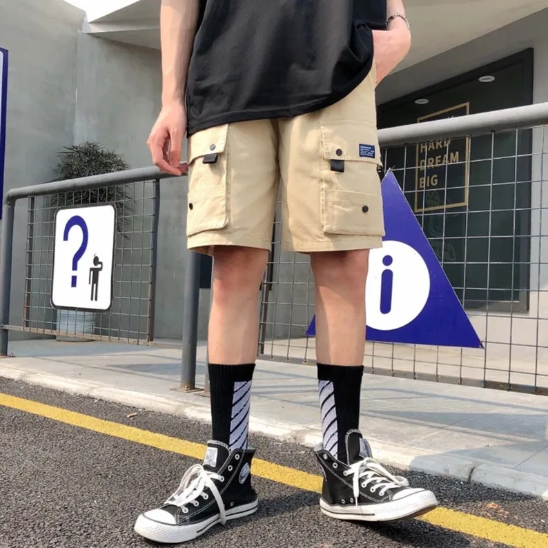 Streetwear Wide Pockets Style Women's Hip Hop Cargo Long Shorts