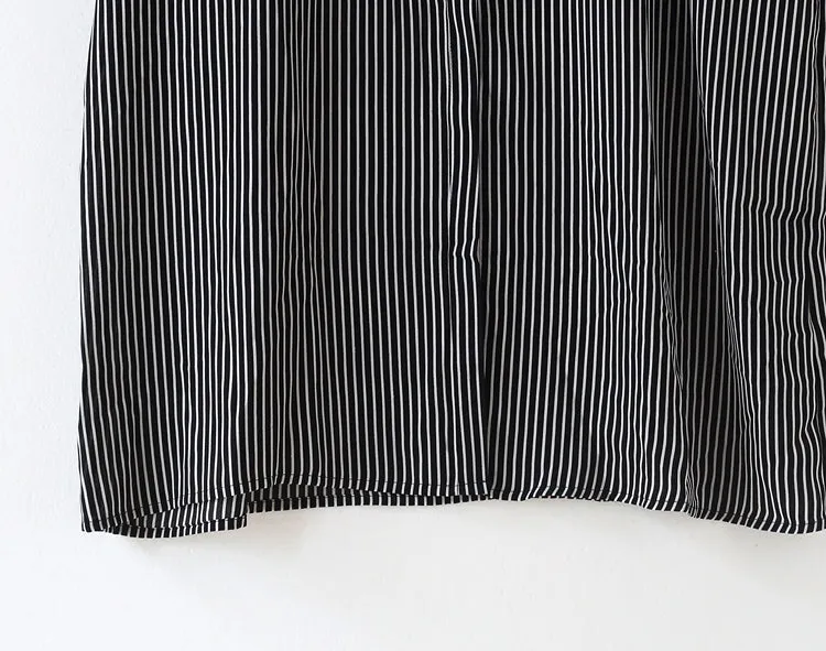 Strip Women Loose Fitting Casual Dresses Long Women Summer Dresses AMT96211