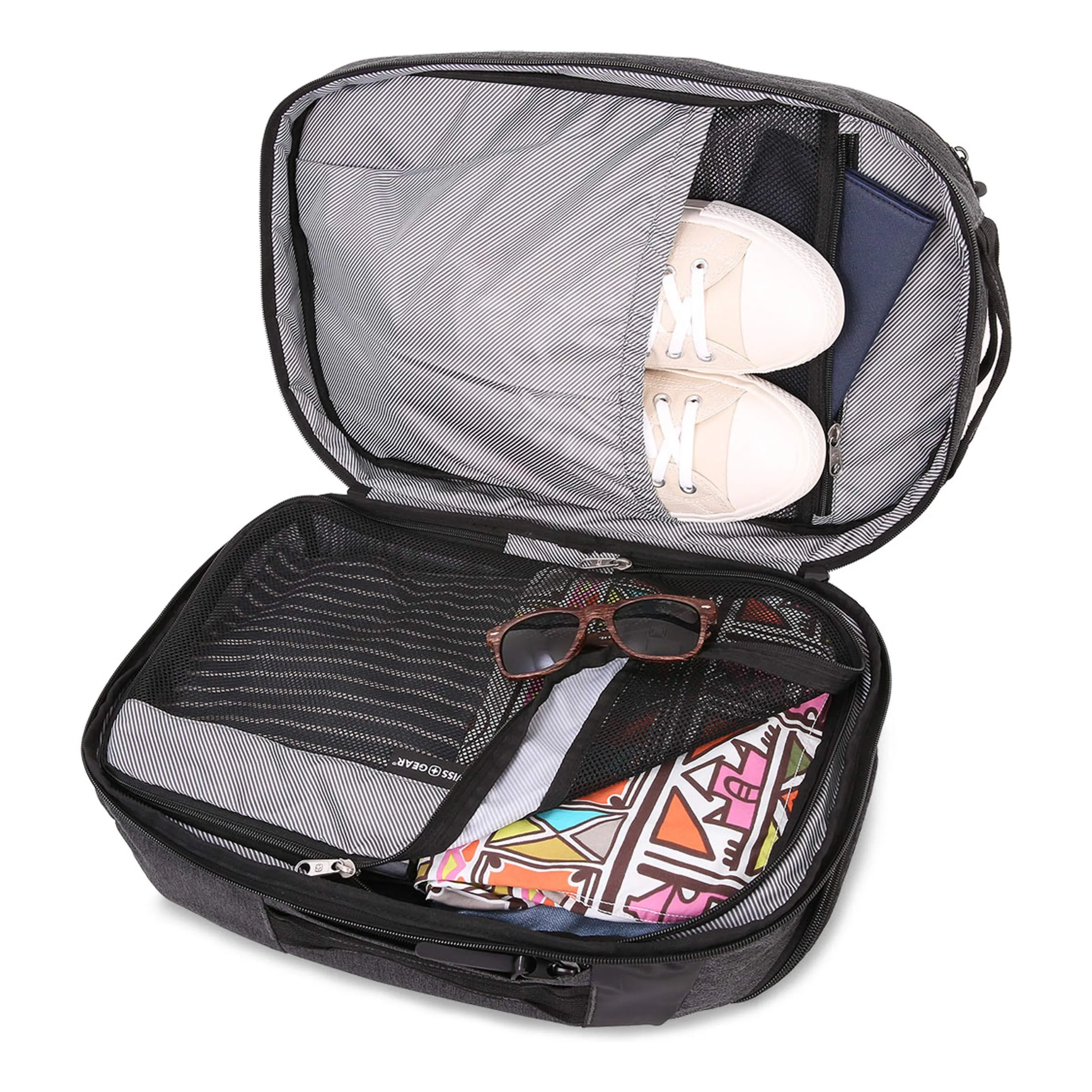 SWISSGEAR Getaway Weekend Padded Laptop Backpack | Travel, Work, School | Men's and Women's - Heather Gray
