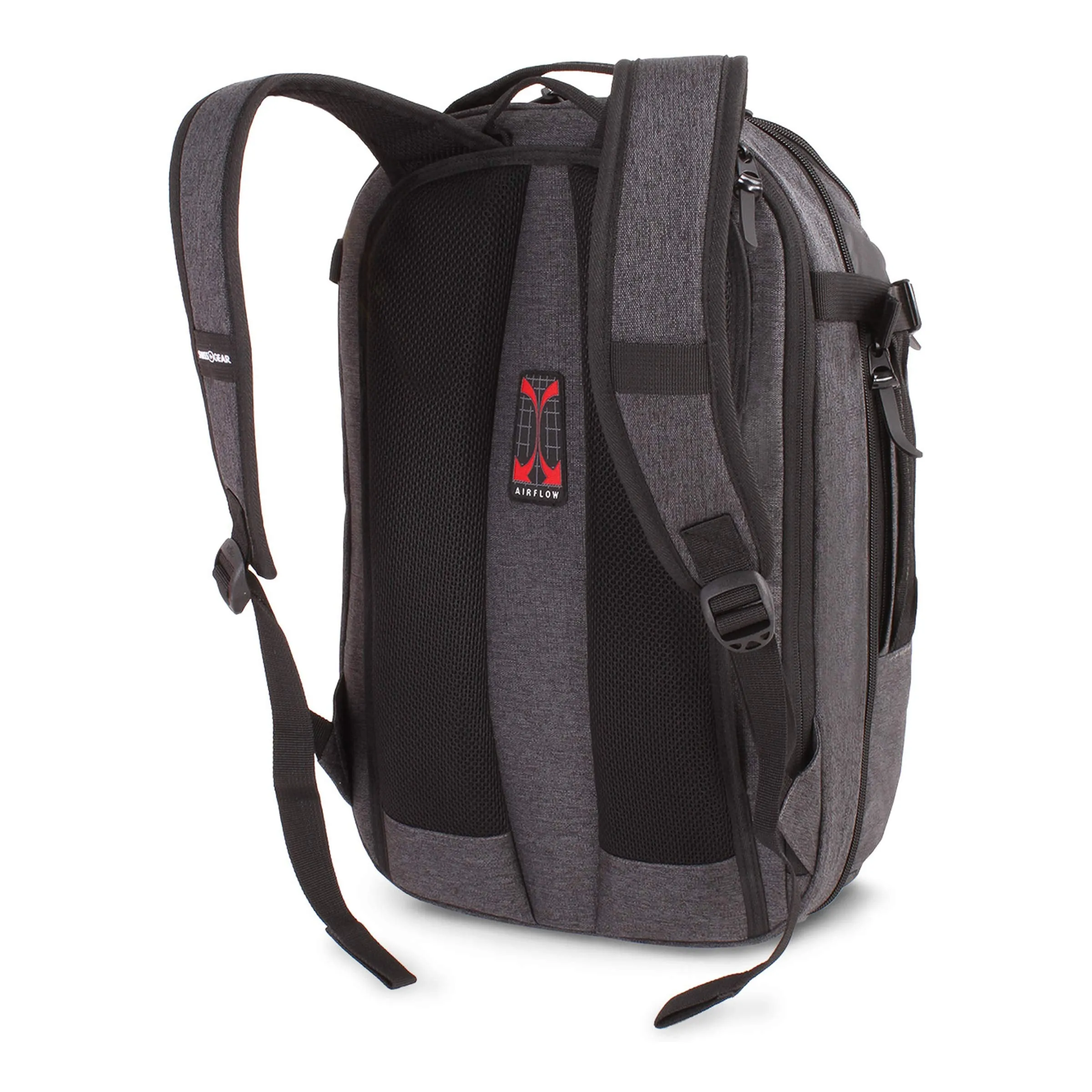 SWISSGEAR Getaway Weekend Padded Laptop Backpack | Travel, Work, School | Men's and Women's - Heather Gray