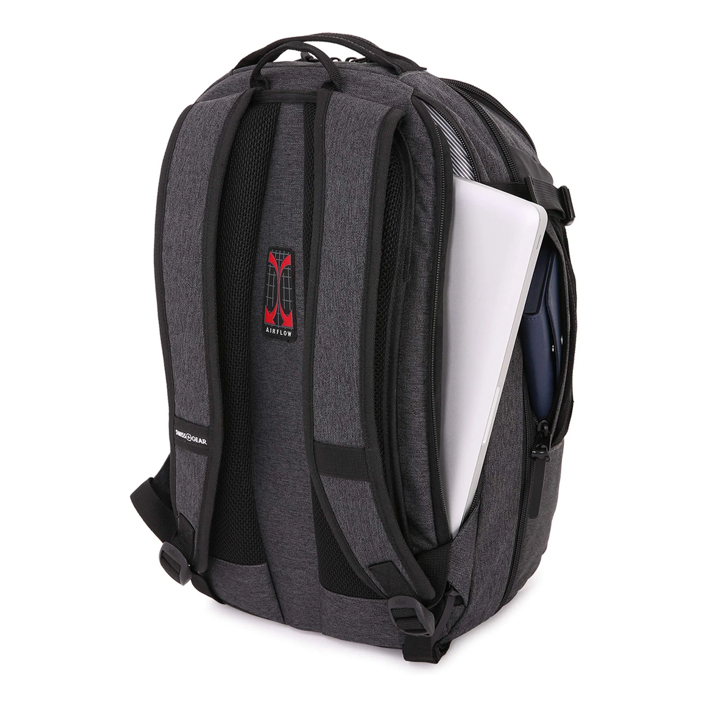 SWISSGEAR Getaway Weekend Padded Laptop Backpack | Travel, Work, School | Men's and Women's - Heather Gray