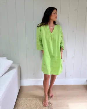 The Katy Linen Dress In Limon