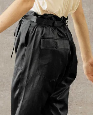 The Satin Convertible Trouser. -- Black