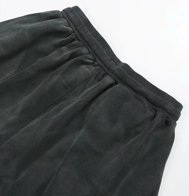 Triple R 123 washed drawstring cotton shorts