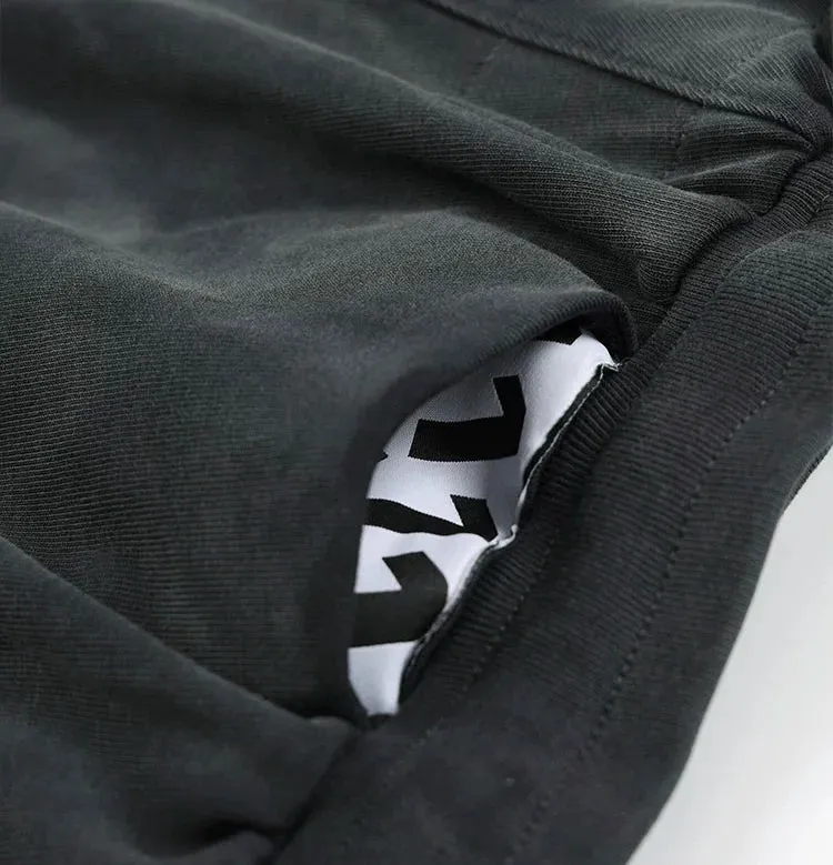 Triple R 123 washed drawstring cotton shorts