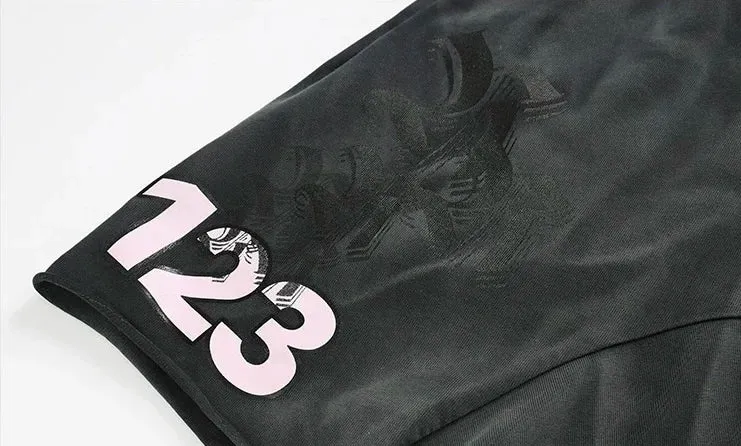Triple R 123 washed drawstring cotton shorts