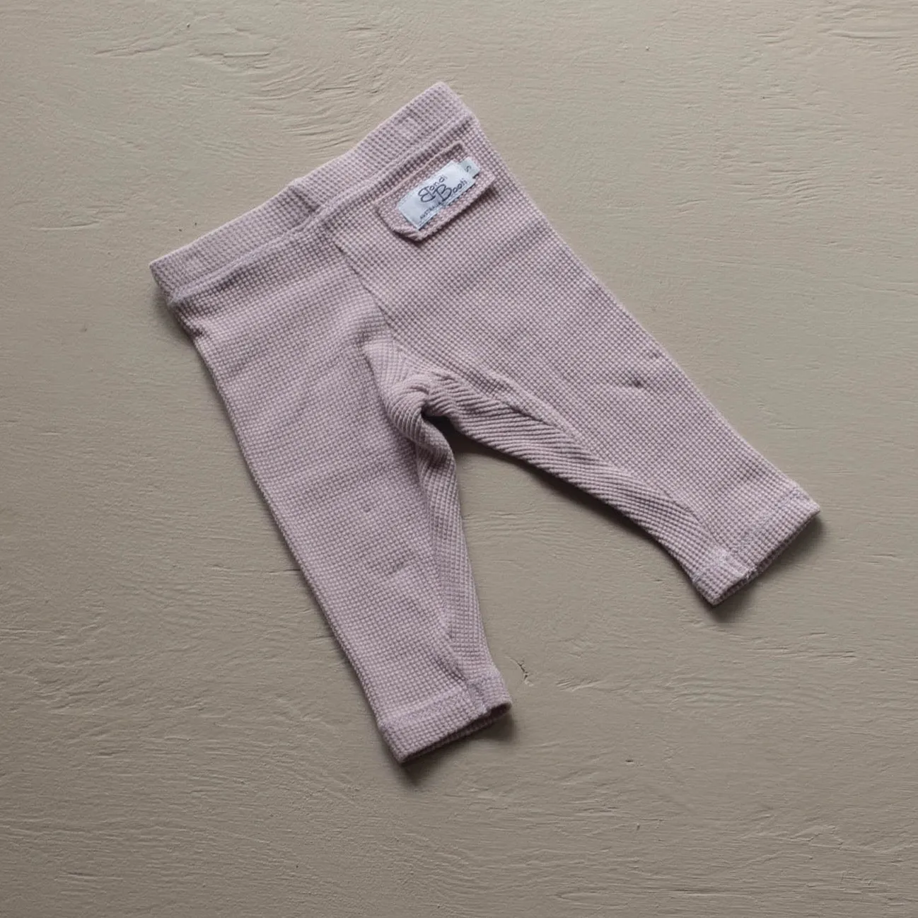 Waffle Cotton Leggings - Dusty Lilac