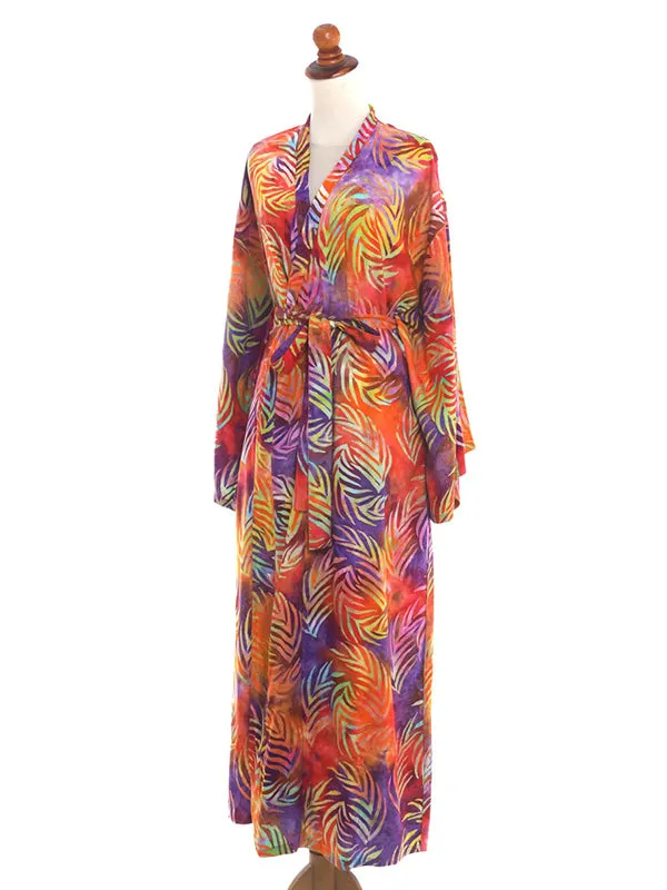 Wenkouban-Black Friday Christmas Thanksgiving Bohemia Printed Belted Long Sleeves Cover-Up