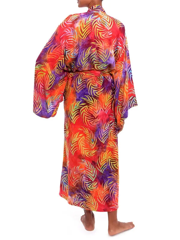 Wenkouban-Black Friday Christmas Thanksgiving Bohemia Printed Belted Long Sleeves Cover-Up