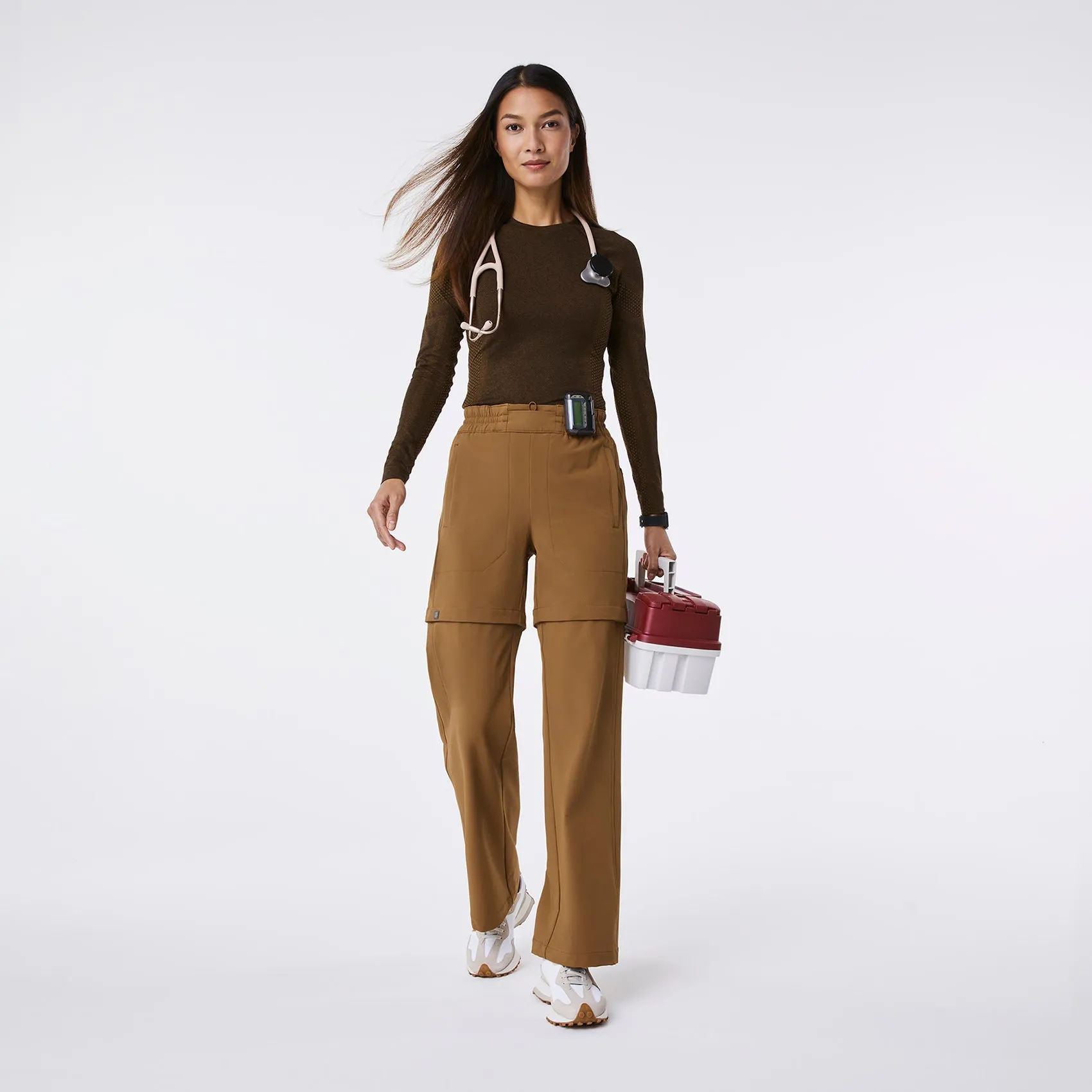women's Earth High Waisted Indestructible Convertible - Petite Scrub Pant