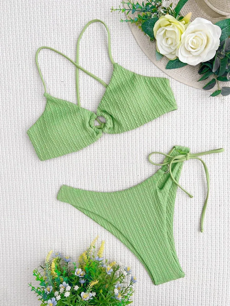 Women's Sexy Solid Color Bikini Set - GFIT Swimwear, Beachwear, Poolside
