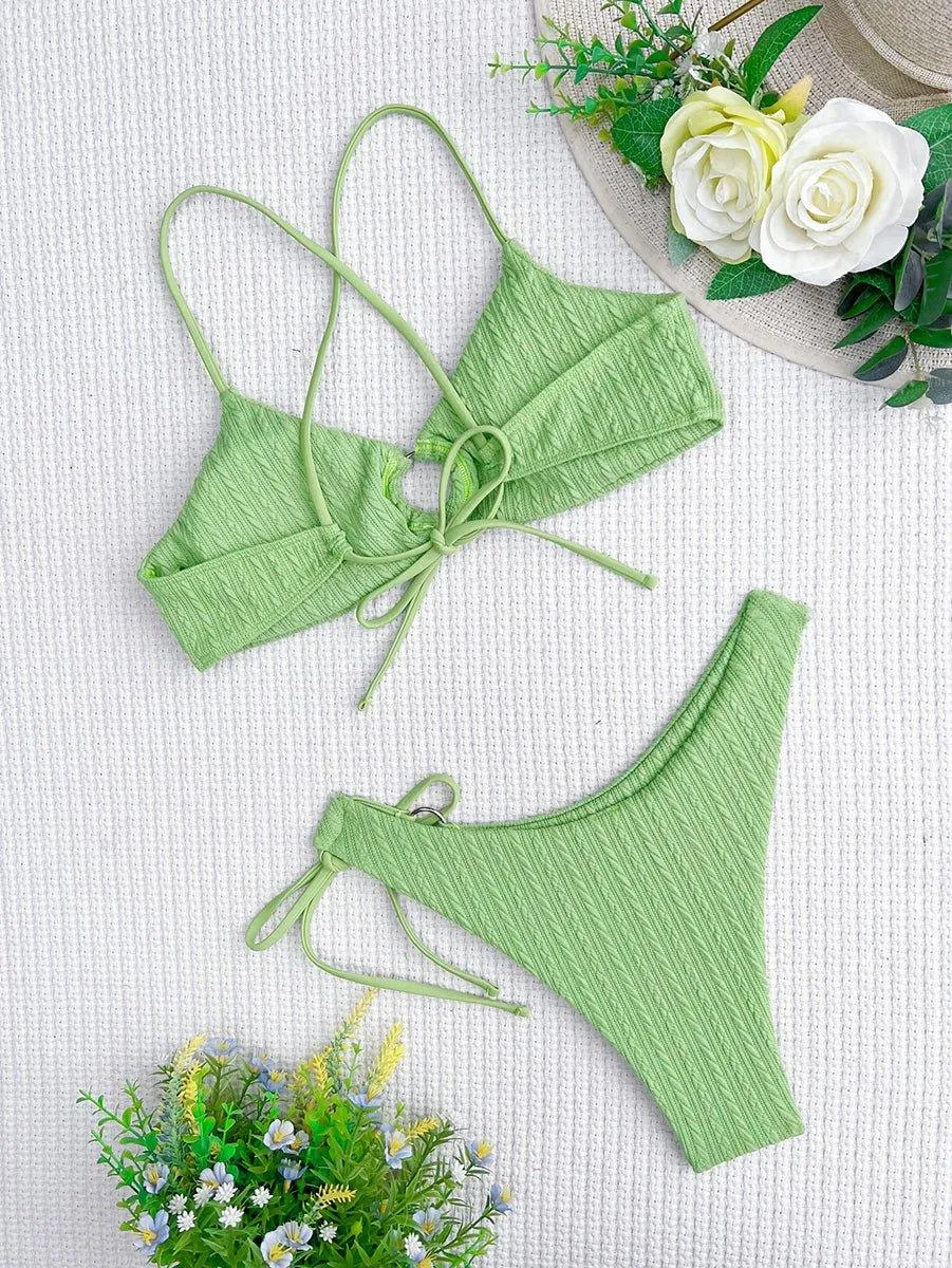 Women's Sexy Solid Color Bikini Set - GFIT Swimwear, Beachwear, Poolside