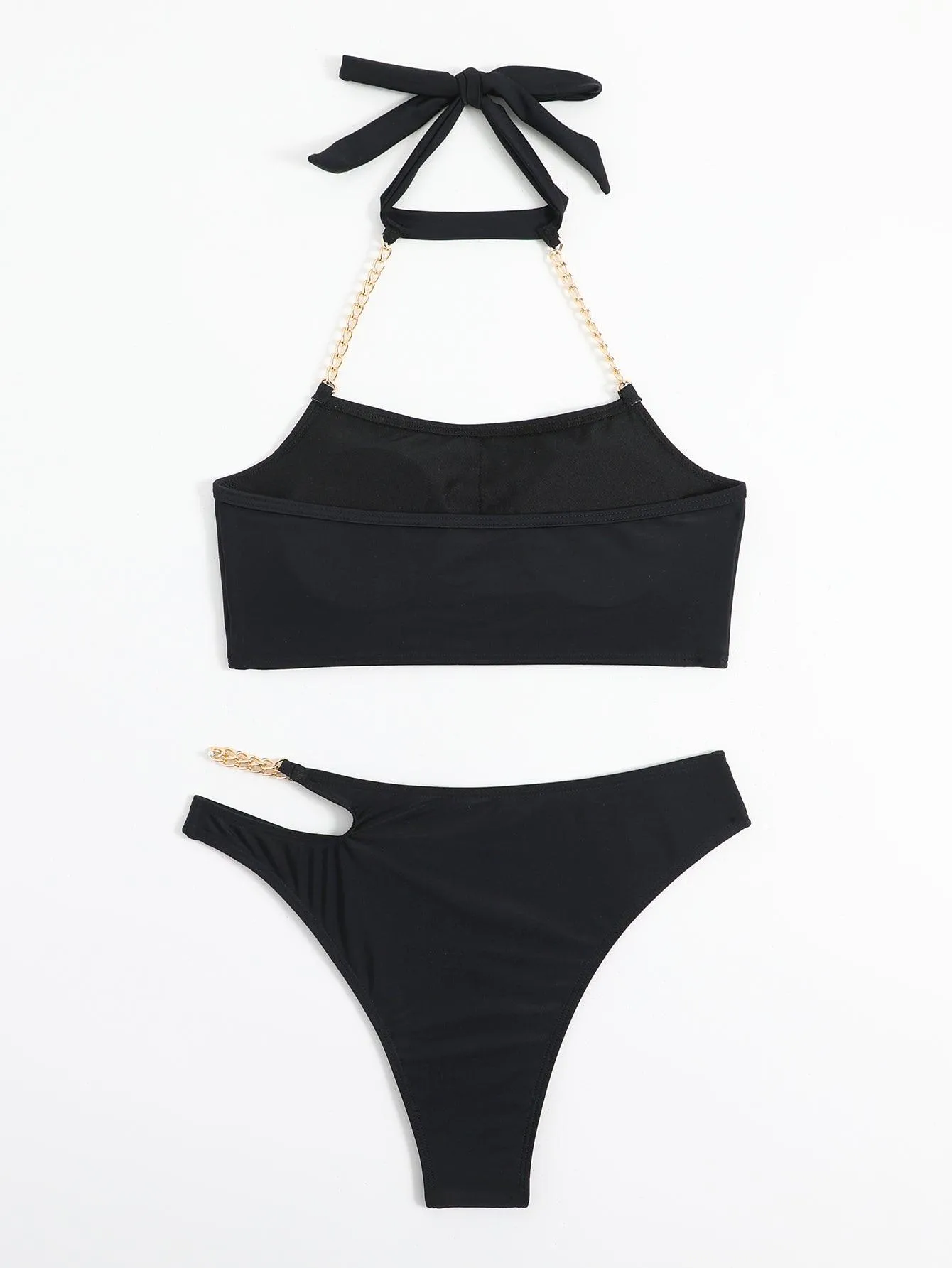 Women's U-Neck Halter Bikini Set - Sexy Swimwear for Beach & Pool