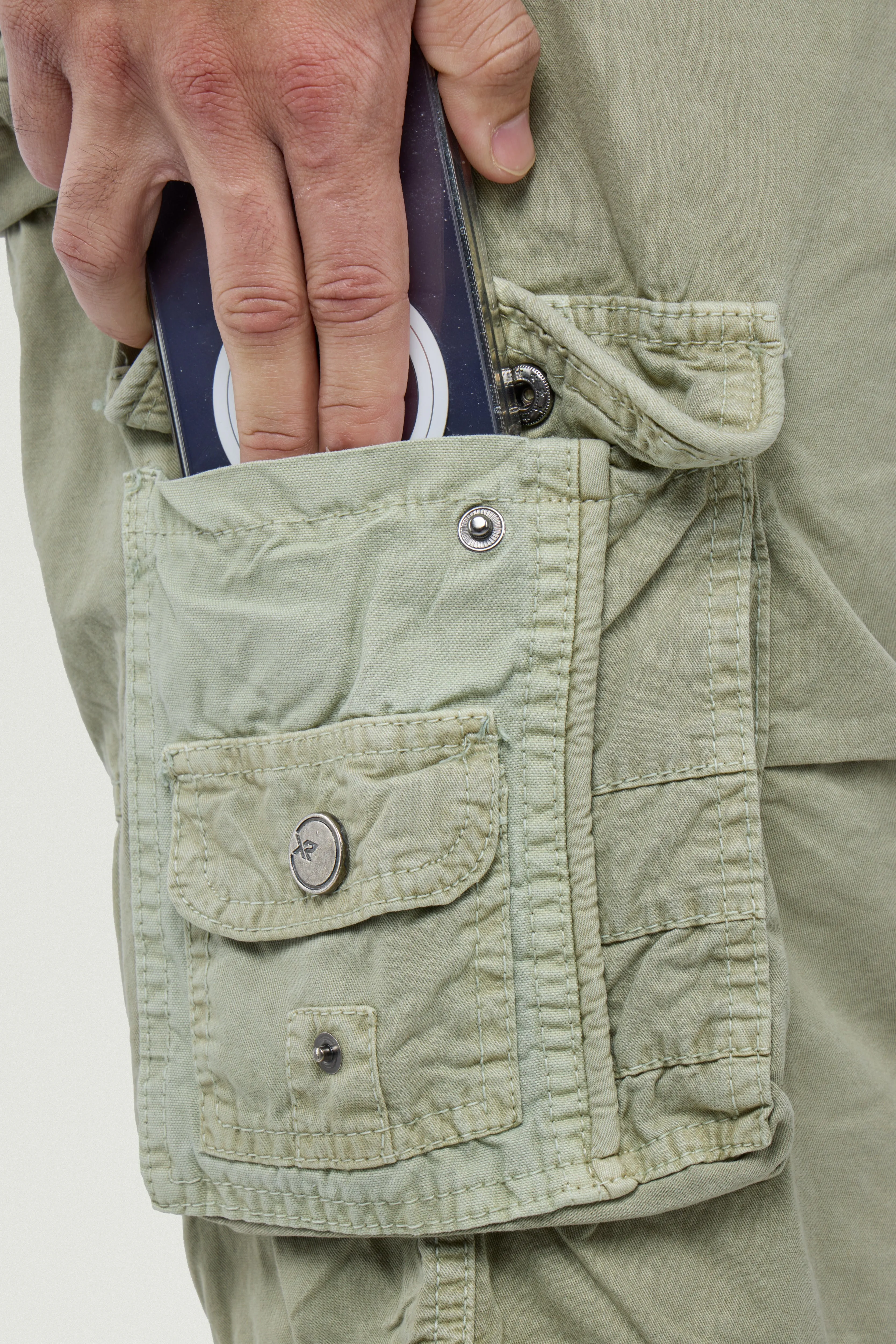 X RAY Men's 12.5" Long Cotton Cargo Shorts