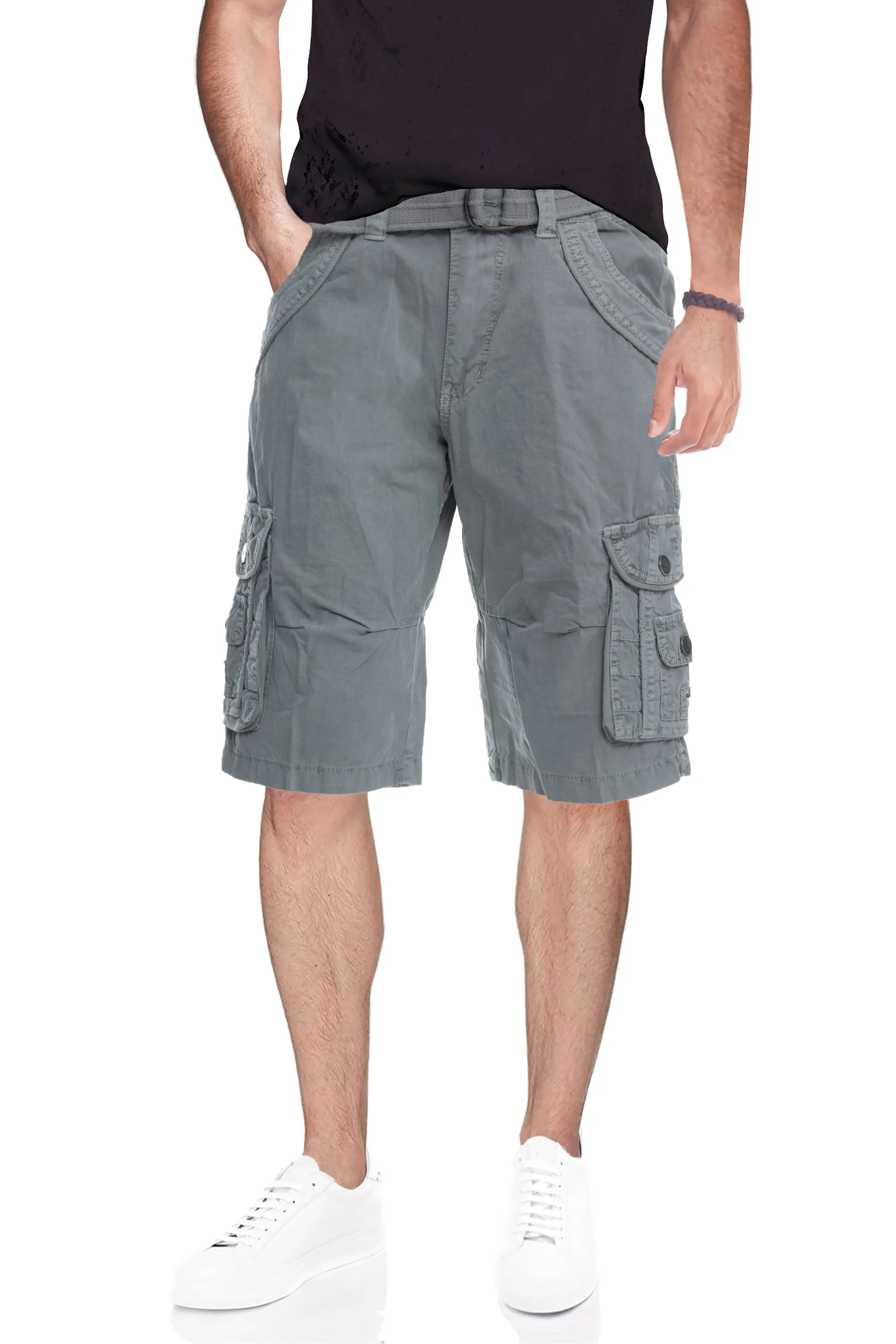 X RAY Men's 12.5" Long Cotton Cargo Shorts