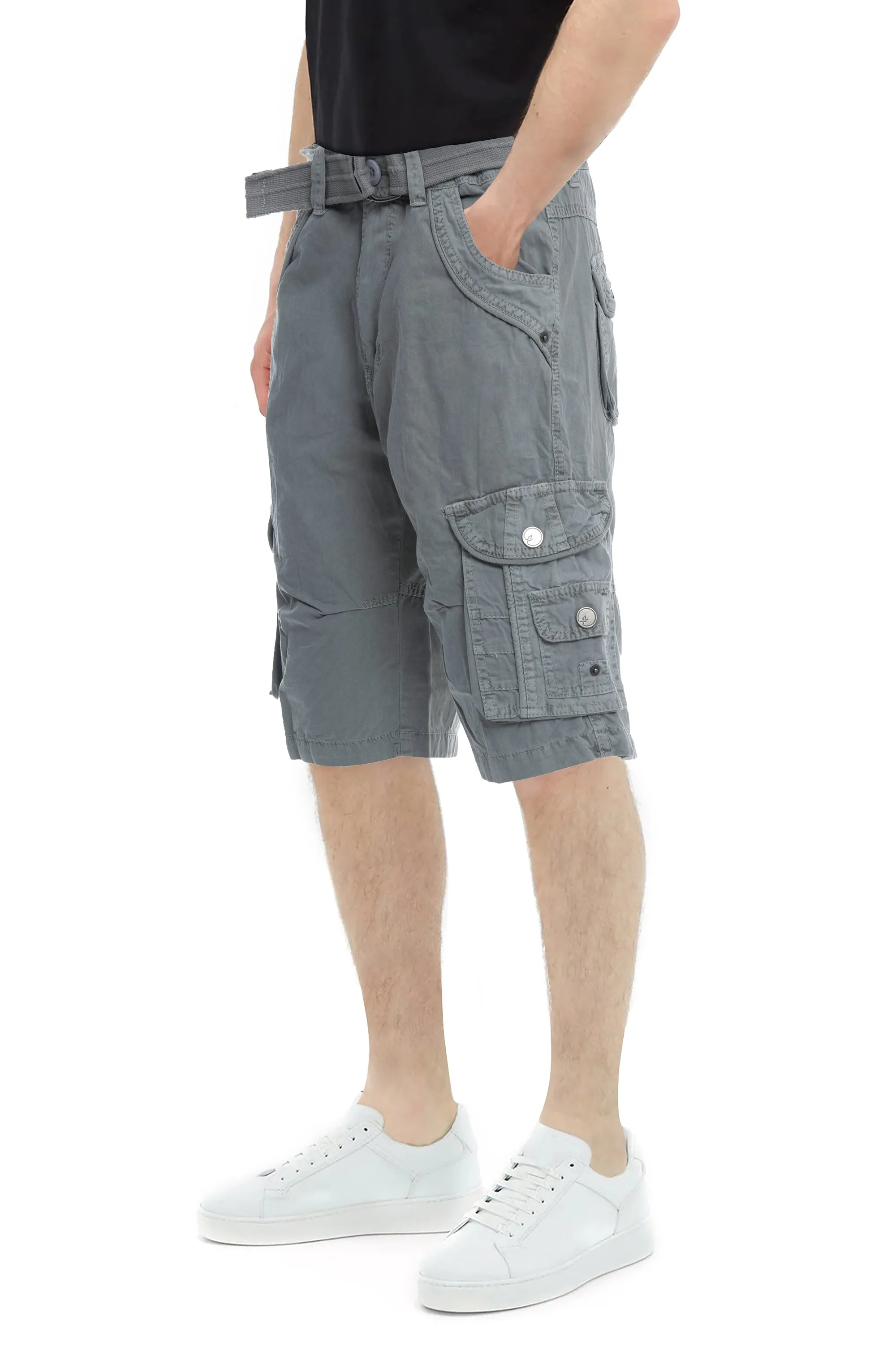 X RAY Men's 12.5" Long Cotton Cargo Shorts