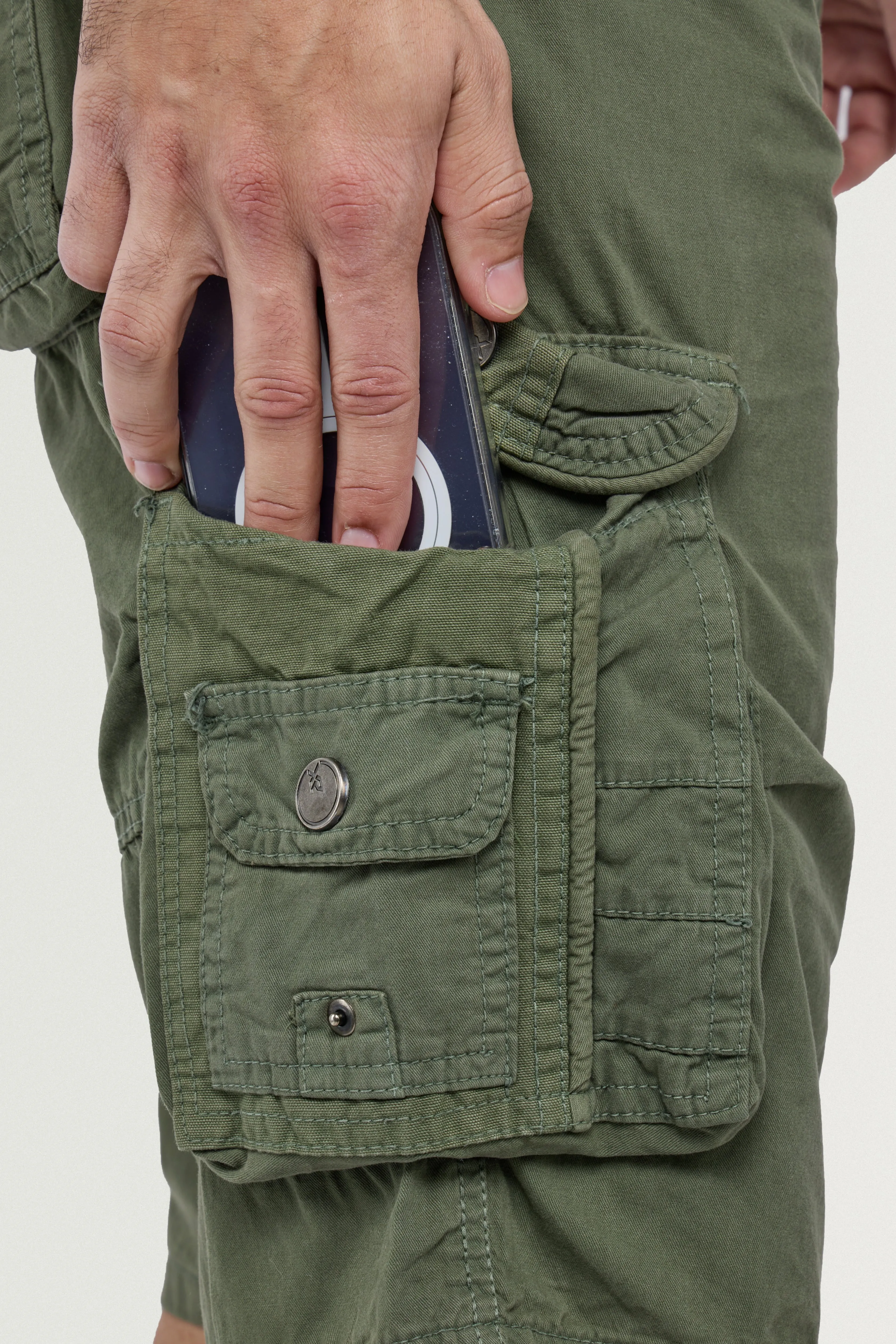 X RAY Men's 12.5" Long Cotton Cargo Shorts